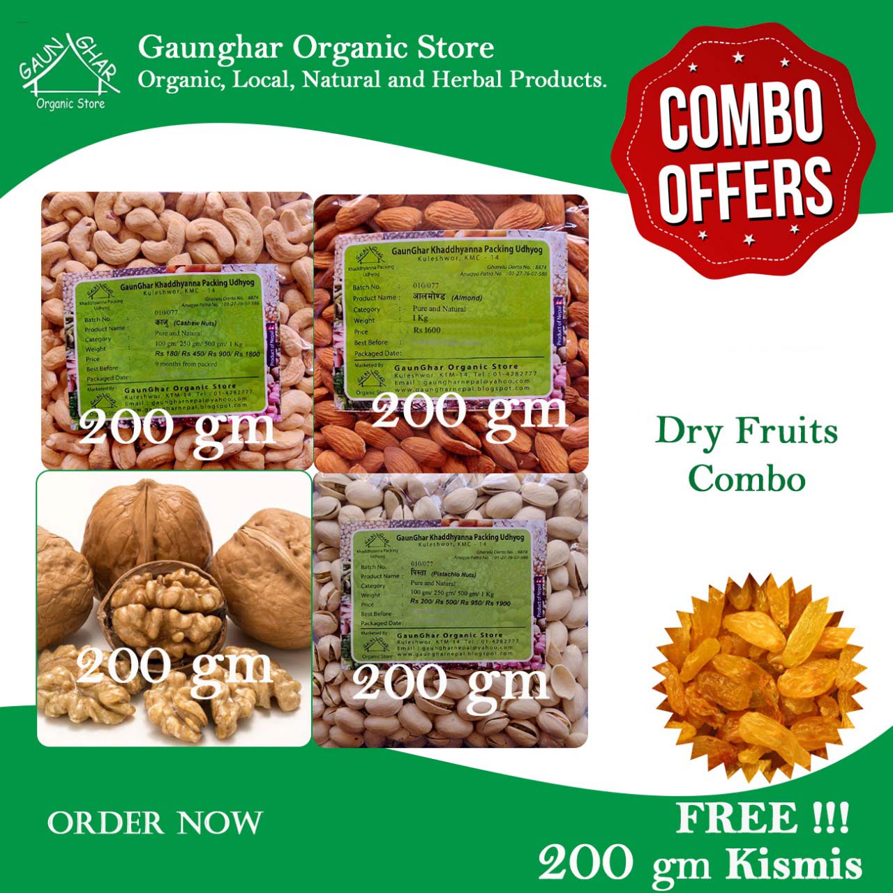 Combo Dry Fruits 800 gm